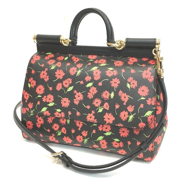 DOLCE & GABBANA Black Leather Shoulder Bag - Picture 1 of 7